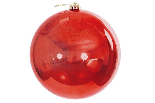 [122635] Red glitter Christmas ball 15 cm