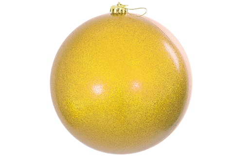 [122637] Bola de Natal dourada efeito glitter 15 cm