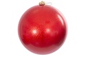 Bola de Navidad roja efecto purpurina 15 cm