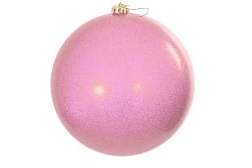 [122640] Bola de Natal com efeito glitter ouro rosa 15 cm