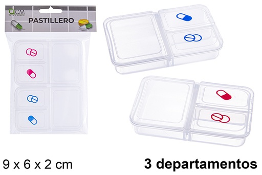 [122645] Plastic pill box 3 departments