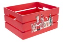 Caja madera roja decorada Feliz Navidad 32x24,5x16 cm