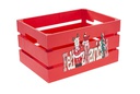 Caja madera roja decorada Feliz Navidad 28x20x15 cm
