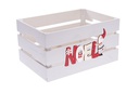 Caja madera blanca decorada Noel 28x20x15cm