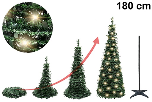 [122663] Árvore de Natal dobrável com luzes LED USB 180 cm