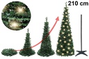 Árbol de Navidad plegable con luces LED USB 210 cm