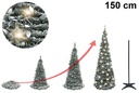 Árbol de Navidad nevado plegable con luces LED USB 150 cm