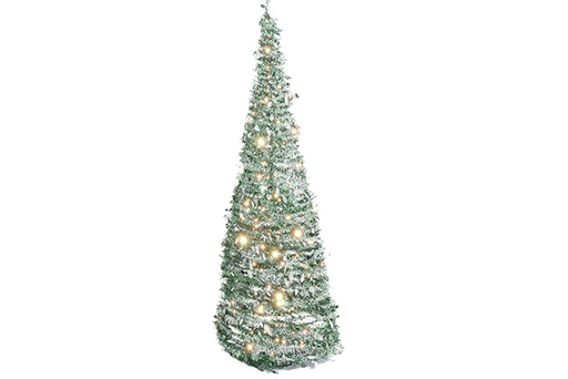 [122703] Árbol de Navidad nevado plegable con luces LED USB 210 cm