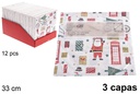 Pack 20 servilletas 3 capas decoradas Navidad 33 cm
