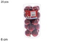 Pack 20 bolas burdeos brillo/mate cilindro 6 cm19
