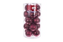 Pack 20 bolas burdeos brillo/mate cilindro 8 cm