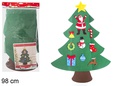 Árbol de Navidad de fieltro con 10 adornos extraíbles 98 cm 