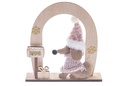 Figurine en bois avec arc et chien Noël 20 cm