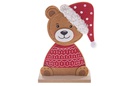 Figurine en feutre ours en peluche avec bonnet de Noël 20 cm