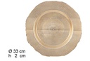 Bajo plato plástico puntos oro 33 cm