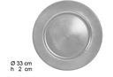 Sottopiatto liscio argento 33 cm 