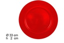 Bajo plato liso rojo 33 cm