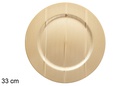 Bajo plato con rayas oro 33 cm