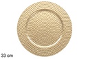Sous-assiette dorée décorée à pèrles 33 cm 