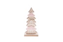 Boneco árvore de Natal em madeira com feltro rosa 21 cm