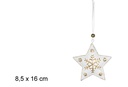 Colgante metal estrella Navidad blanca