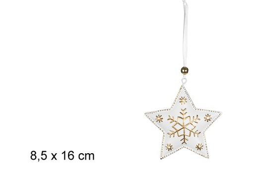 [100128] Pendentif métal étoile de Noël blanc