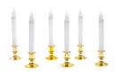 Pack 6 candelabros LED oro 23 cm
