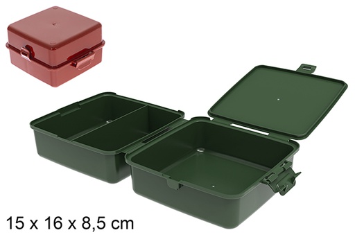 [122934] Lunch box with compartments in assorted colors