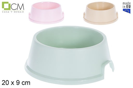 [122938] Comedero mascota redondo colores pastel 20x9cm