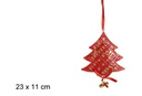 Colgante metal árbol Navidad cascabel