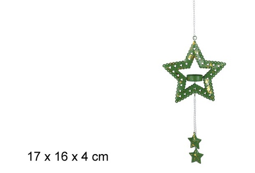 [100142] Colgante metal estrella navidad porta vela