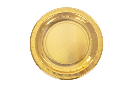 [123000] Pack 6 assiettes en carton dorées de Noël 20 cm