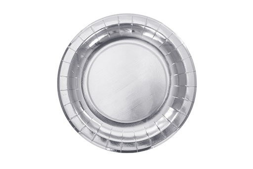 [123001] Pack 6 piatti natalizi in carta argento 23 cm
