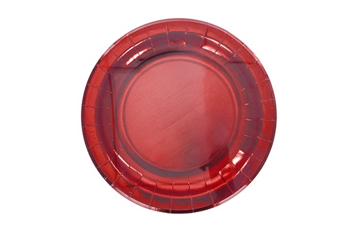[123002] Pack 6 platos papel color rojo Navidad 20 cm