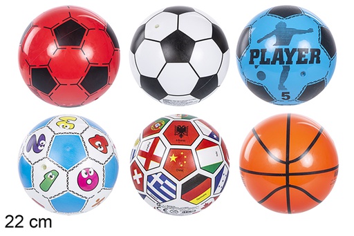 [123027] Boule en plastique décorée assortie 22 cm