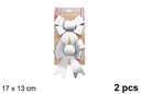 Pack 2 lazos navidad plata lujo 17x13cm