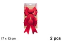 Pack 2 lazos navidad rojo lujo 17x13cm