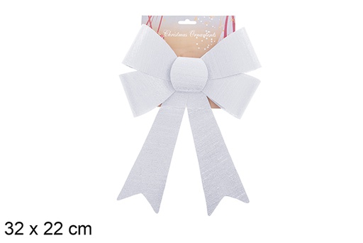 [123045] Noeud de Noël à paillettes argentées 32x22cm