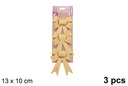 Pack 3 lazos navidad oro lujo 13x10cm