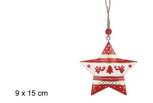 [100149] Ciondolo in metallo decorato con stella di Natale