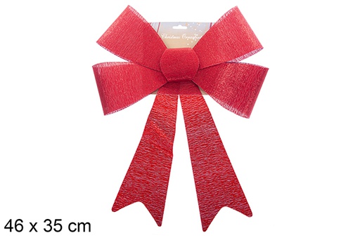 [123058] Red Christmas bow with glitter effect 46x35cm