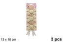 Pack 3 lazo navidad oro decorado brillo 13x10cm