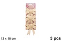 Pack 3 lazos navidad oro efecto purpurina 13x10cm