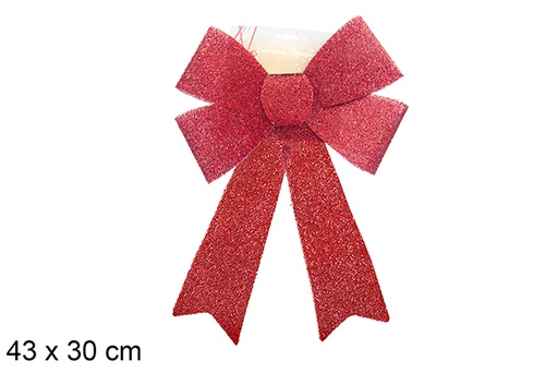 [123098] Fiocco di Natale rosso brillante 40x32cm
