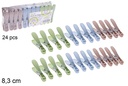 Pack 24 pinzas plástico colores 8.3 cm