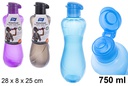 Botella plástico de agua colores surtidos 750ml