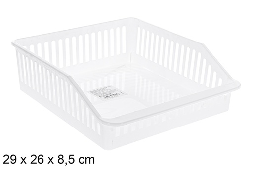 [123156] Vassoio portaoggetti  in plastica bianca