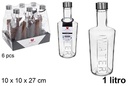 Botella cristal agua Paris tapa acero 1 litro