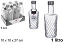 Botella cristal agua Valencia tapa acero 1 litro