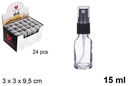 Aceitera cristal redonda con tapón pulverizador 15 ml